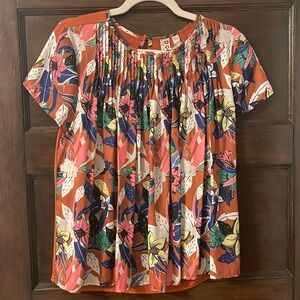 Orange Patterned Silk Too